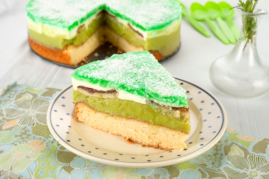 Rezepte für grüne Shrek- Torte. Edyta Guhl.
