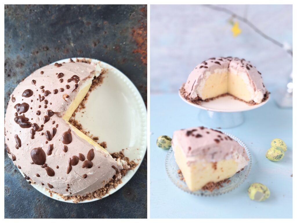 Oster-Kuppeltorte mit Schokokleksen.