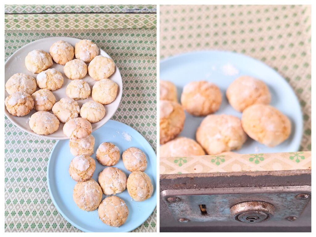 Viele selbstgemachte lemon crinkle cookies.