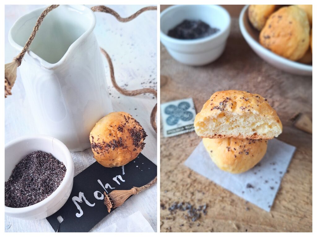 Karoffelbällchen mit Mohn.