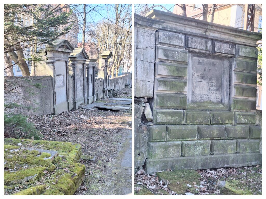 Deutsche Grabsteine auf dem Friedhof in Löwenberg, Polen.