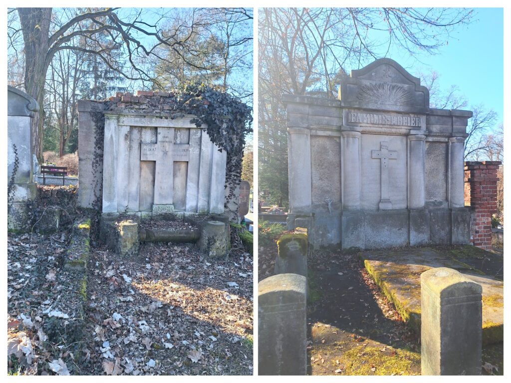 Friedhof in Löwenberg in März.