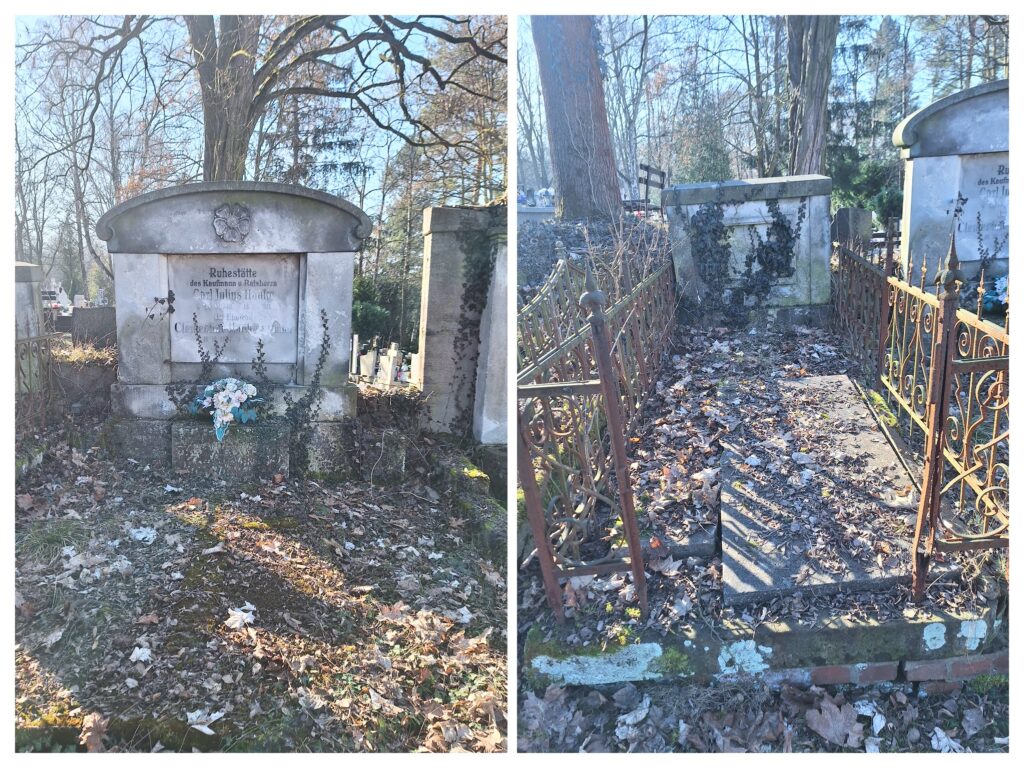 Alte Grabsteine auf dem Friedhof in Löwenberg in Polen.